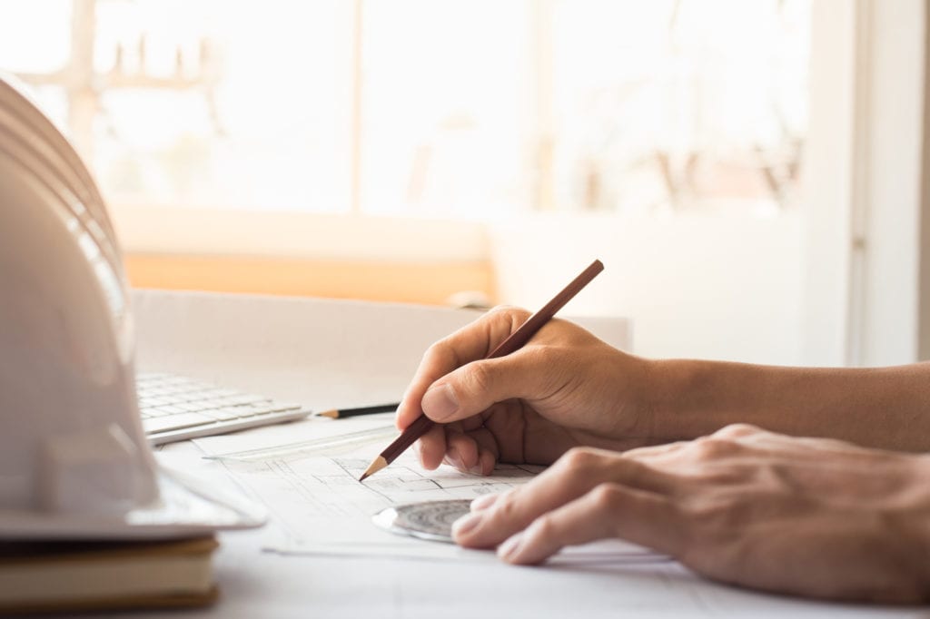 Architect at a desk working
