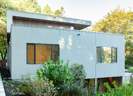 Clean lines are a mid-century house exterior look